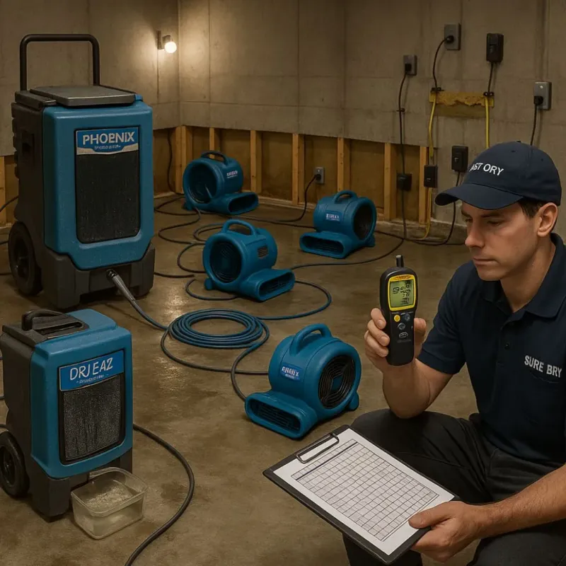 Structural Drying and Dehumidification process in Nicollet County, MN